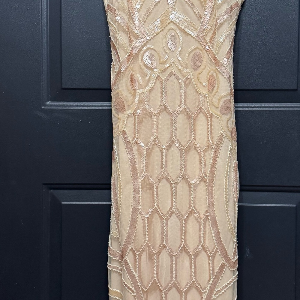 Metme Women's 1920s V Neck Sexy Straps Gatsby Party Dress Vintage Sequin Party - Picture 9 of 10